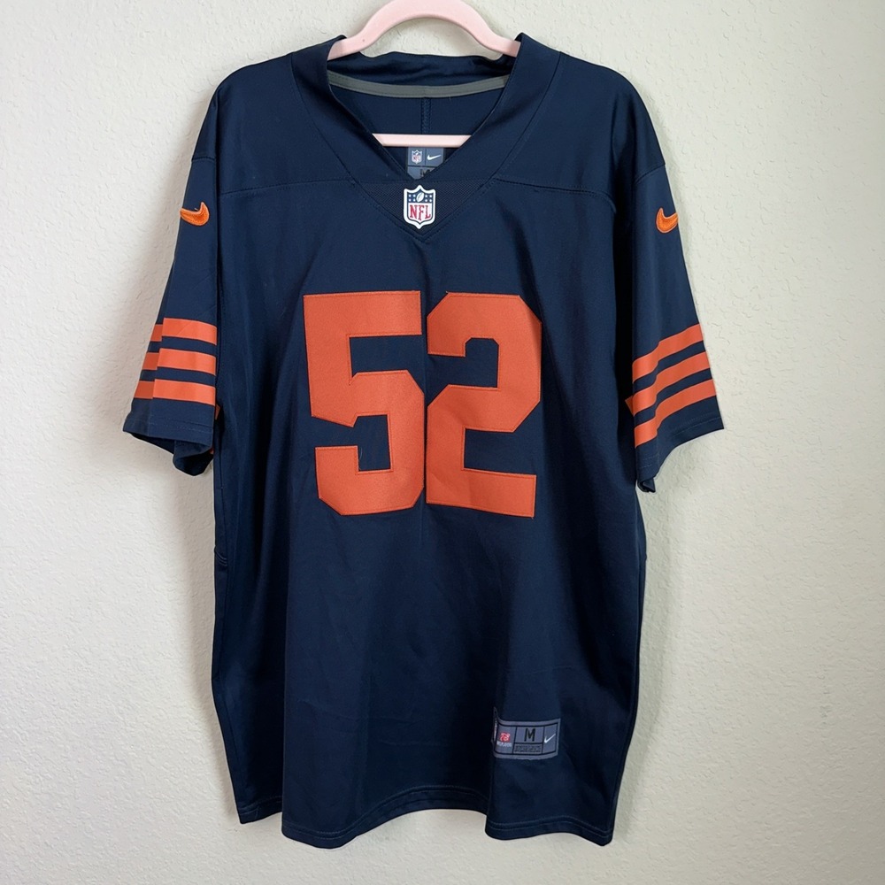 Nike On-Field Khalil Mack #52 Chicago Bears NFL Men's M Jersey Navy/Orange